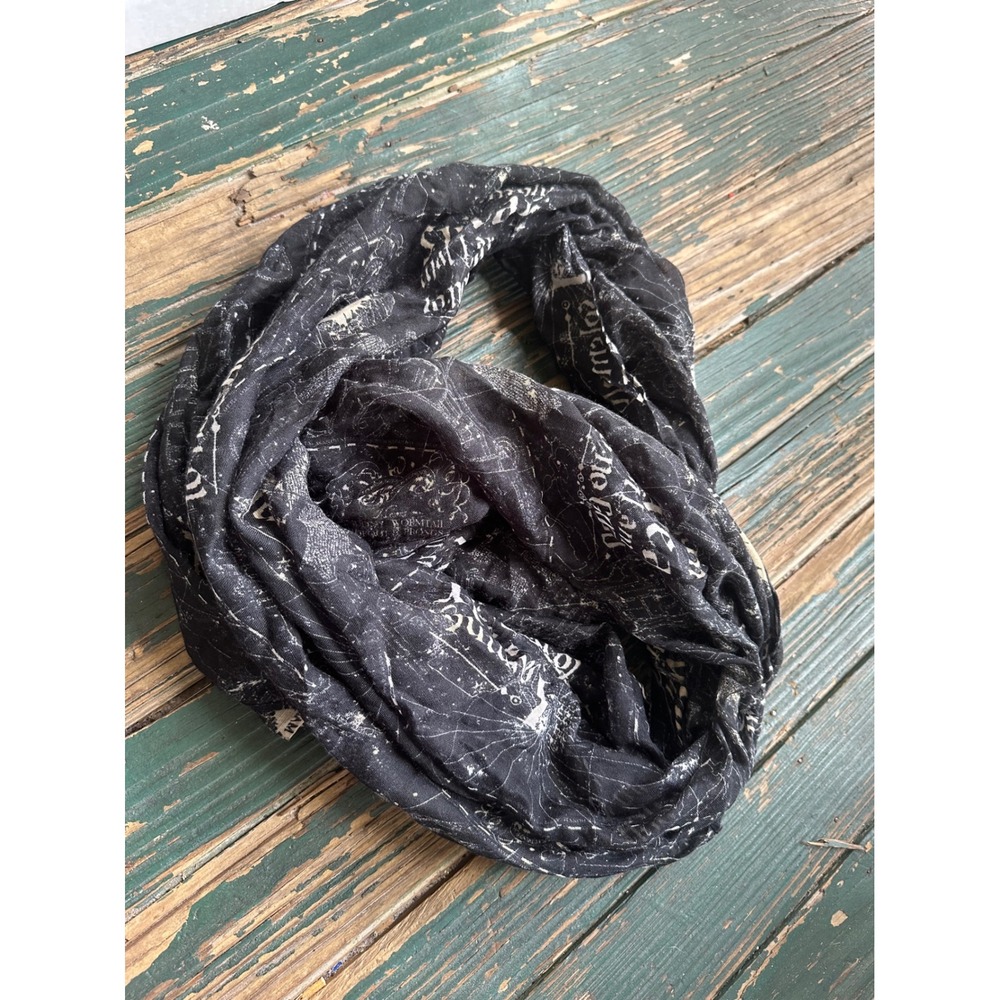 Bioworld Harry Potter Marauders Map Black Infinity Scarf I Solemnly Swear OSFM